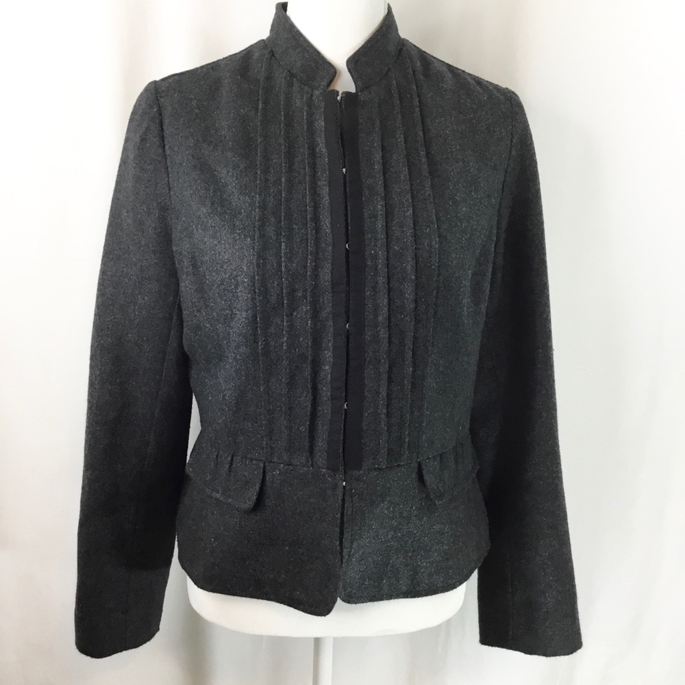 Woman’s Light Weight Jacket Pintucks, Peplum Back, 30% Wool